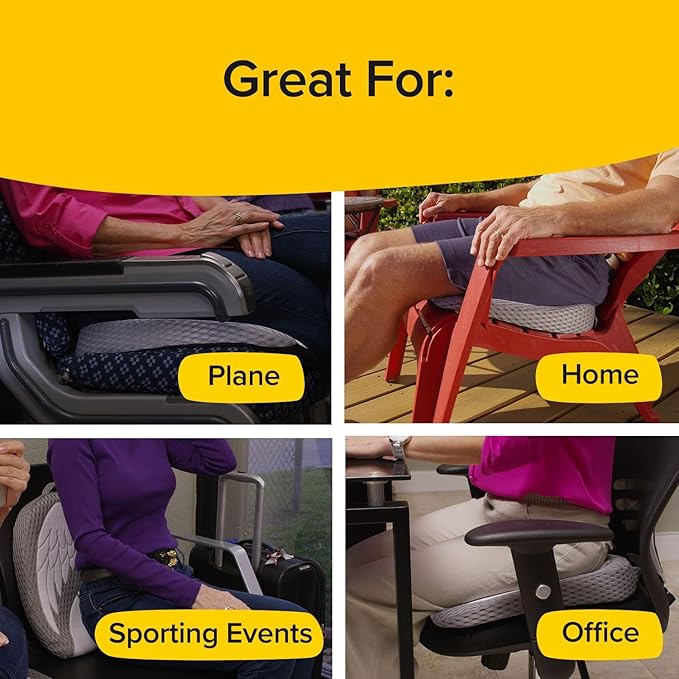 Auto Cushion with Memory Foam, AS-SEEN-ON-TV, Advanced Lumbar Helps Relieve Pressure Points, Molds to Any Body, Drive in Heavenly Comfort in Any Vehicle, Breathable, Washable Cover