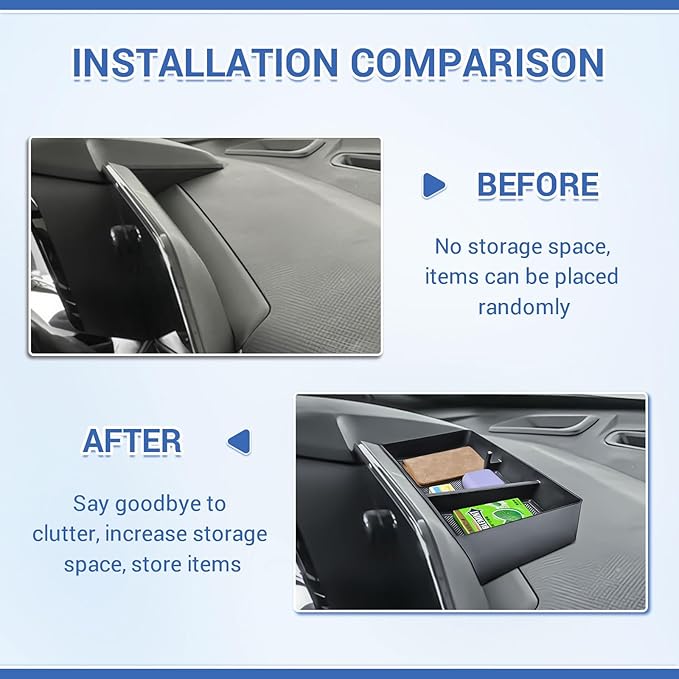 EDBETOS Dashboard Organizer Tray Compatible with 2024-2025 Chevy Trax Interior Accessories Center Console Dash Tray w/Glasses Holder Behind Screen Extra Dash Organizer Storage Box for 11-inch Display