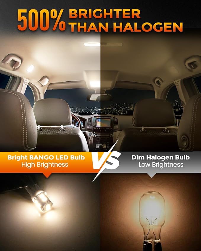 BANGO 24 Pieces Car LED Interior Light Bulbs, Non-Polarity Design with Removal Tool, Suitable for Car Dome Map Door Trunk License Plate Lights, Etc. (Warm White)