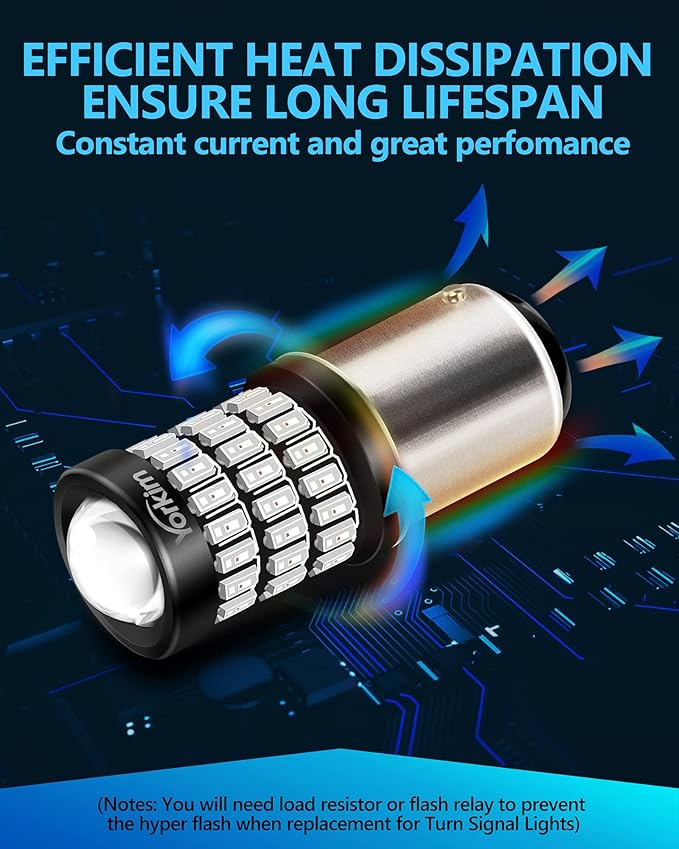 Yorkim Bright 1157 LED Bulbs Red, 1157 Brake Light Bulb, 9-30V 1157 2057 2357 7528 BAY15D LED Bulb with Projector Replacement for Back Up Reverse Lights or Tail Lights - Red