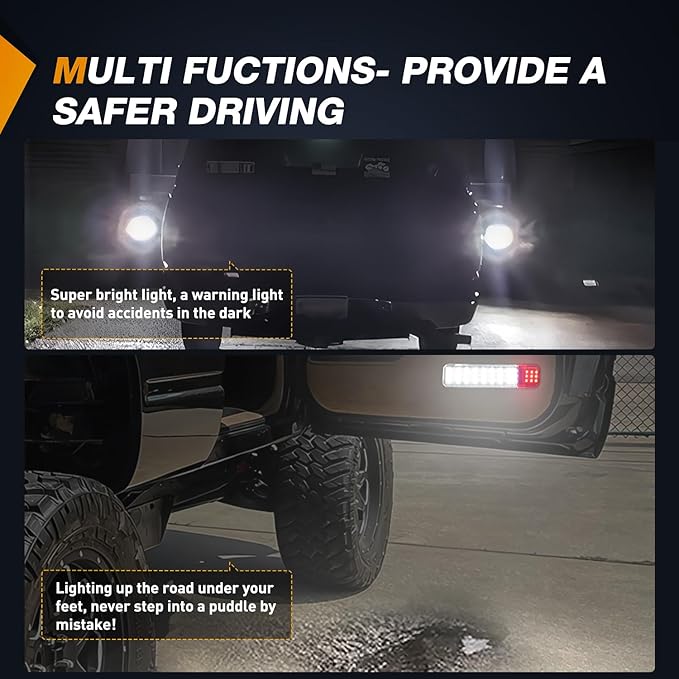 Nilight 4PCS LED Interior Door Panel Light Courtesy Warning Lights White Red Plug and Play Compatible with Chevy GMC C/K Silverado Sierra 1500 2500 3500 HD Suburban Cadillac Escalade Hummer H2