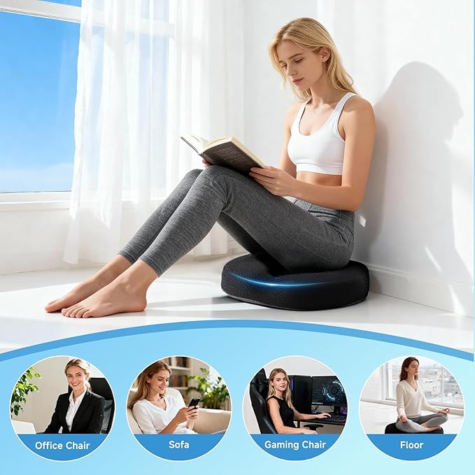 Niceeday Donut Pillow for Office Chair Seat Cushion for Car, Cooling Gel Memory Foam Cushion for Wheelchair Kitchen Chair Driving Desk Chair, Car Seat Cushion Chair Cushions for Sciatica Pain Relief