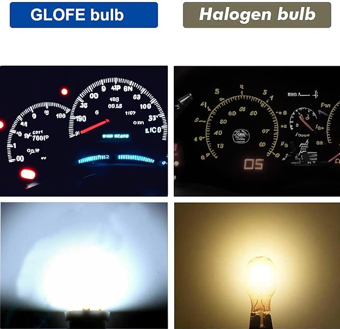 T10 194 168 Dash Instrument White LED Light Bulbs Bright Panel Gauge Cluster Dashboard LED Light Bulbs 10Pcs/Set (White)