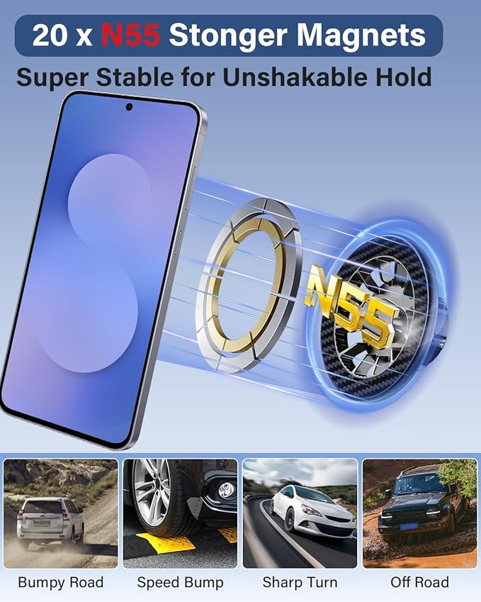 Car Phone Holder for Ford Explorer 2011-2018/Police Interceptor SUV 2013-2015 2016 2017 2018 Accessories Automobile Cradles Magnetic Phone Mount Compatible with MagSafe, Strong Magnets Cell Phone Base