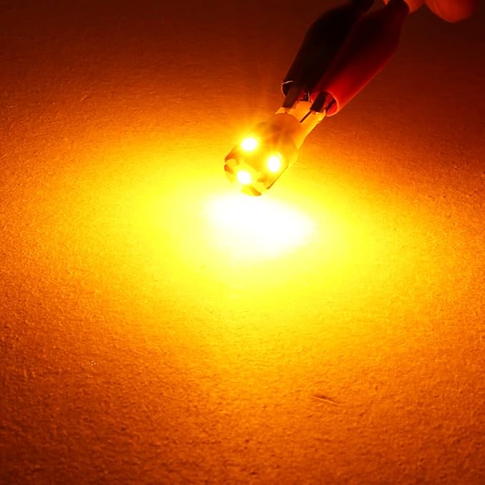 PHINLION 194 LED Light Bulb Amber Yellow Super Bright 168 2825 2827 T10 W5W Miniature LED Replacement Bulbs for Car Interior Map Dome Door Courtesy License Plate Side Marker Lights