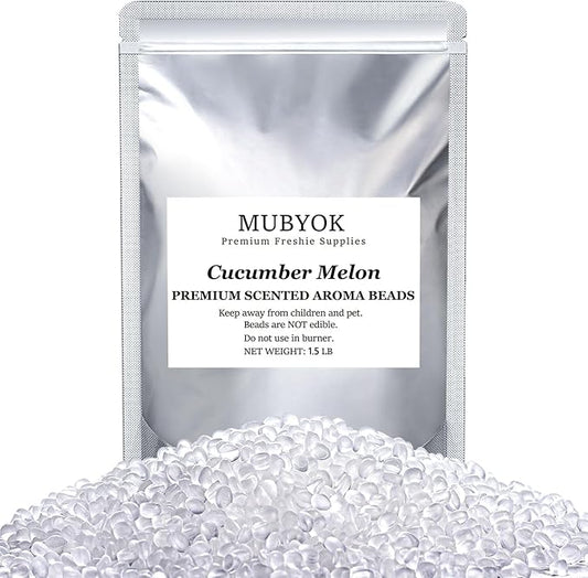 MUBYOK 1.5LB Cucumber Melon Premium Scented Aroma Beads for Making Car Freshies Supplies PreScented Beads for Car Air Freshener Sachets Long-Lasing Scent