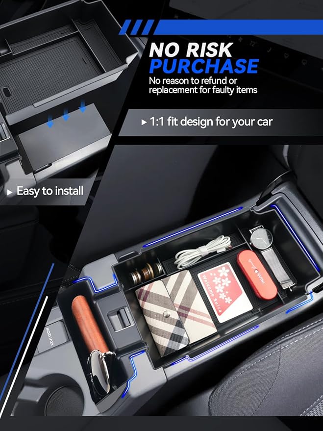 2-Pack for Crosstrek Center Console Organizer& Middle Console Glove Tray 2024 2025 Subaru Crosstrek (Premium/Sport/Limited/Wilderness)& Impreza Accessories Armrest Tray Middle Storage Box