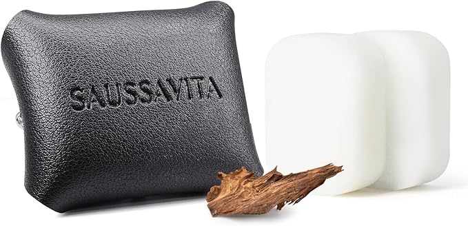 Car Air Freshener Diffuser Vent Clip 2 Pack, Car Fresheners Rose Sandalwood Scented Leather Design, Car Diffuser Flower Scented for 30 days Long Lasting Black