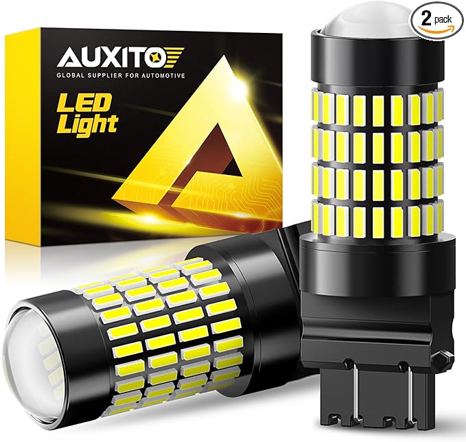 AUXITO 3157 LED Bulbs Reverse Lights, Super Bright 3056 3156 3057 4157 LED Bulbs with Projector for Reverse Back Up Lights Tail Brake Signal Parking Lights, 6000K White