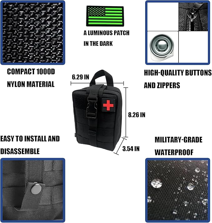 7 PACK Tactical Seat back organizer Truck organizer With 6 Detachable Pouches Universal For Car Truck Ford Jeep Military-Grade Heavier Panels With Multi-functional Packs (Black)