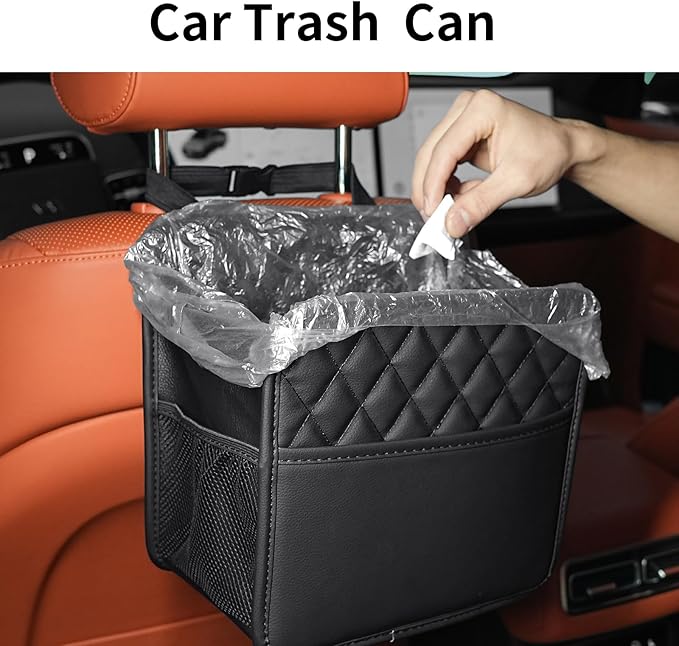 2Pack Car Seat Back Organizer, Waterproof Car Backseat Organizer with Cup Holders Large Capacity Hanging Car Storage Bag for Phones Documents Cups Bottle Travel Compatible with Most Vehicles