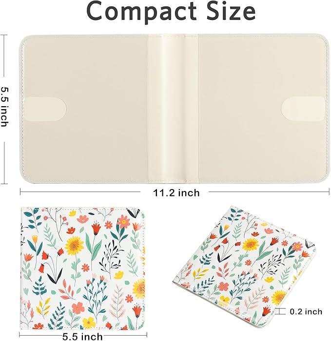 CoBak Car Registration and Insurance Holder - Small and Lightweight Vehicle Glove Box Car Organizer, Auto Truck Comparment Accessories Case for Essential Document, Driver License (Joyful Flowers)