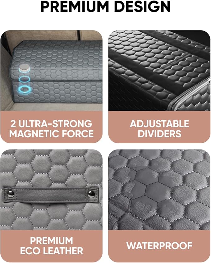 Owleys Car Tote Bundle - Trunk Organizer Set - Gray Interior Accessories (Gray 21.6" + 17.7")