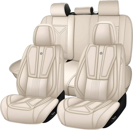 Car Seat Cover for Lexus RX 350 2007-2026,Leather Seat Cover for Car,Breathable Vehicle Cushions Cover Waterproof Protectors Seat Protector, (Full Set,Beige)