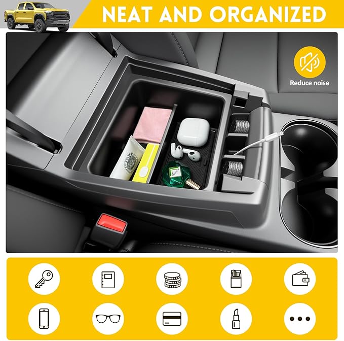 Center Console Organizer for 2023-2025 Chevy Chevrolet Colorado/GMC Canyon Insert Armrest Storage Box Tray for 2023 2024 2025 Colorado/Canyon Accessories