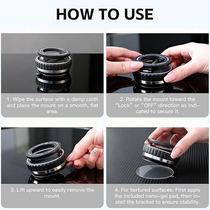 Car Phone Holder [120+LBS Strongest Suction & 2800gf Magnetic] , 360° Adjustable Magsafe Car Mount, Car Phone Mount for Cars/Gyms/Mirrors/Shower Stalls, Compatible with iPhone and Android Devices (2)