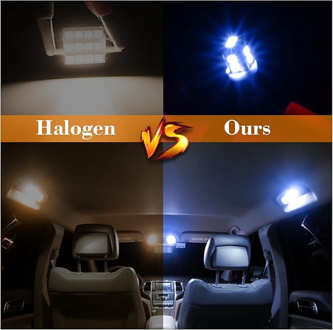 24 Pieces Dome Light LED Car Interior Bulb Kit Set 194 T10 DE3175 578 31mm 42mm Bulbs Interior Replacement Lights for Car Map License Plate Door Side Marker Cornering Trunk Light - Ice Blue