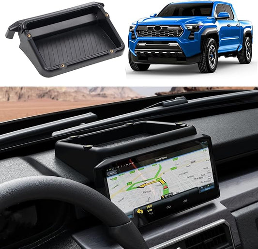 8-Inch Center Console Organizer for 2024+ Toyota Tacoma Screen – Custom-Fit Dash Storage Box with Anti-Slip Silicone Pad & Hidden Tray, Non-Slip Interior Accessories (Exclusively for 8 Inch Screens)