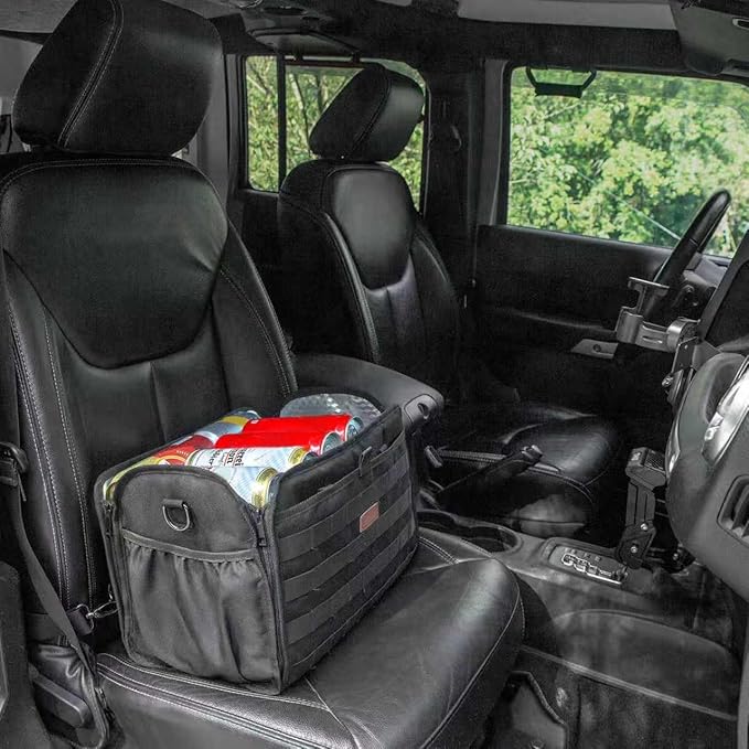 Convertible Car Organizer – 2 in 1 Front Backseat Storage Bag with Adjustable Straps, Universal Waterproof MOLLE Panel Seat Back Organizer for All Vehicles