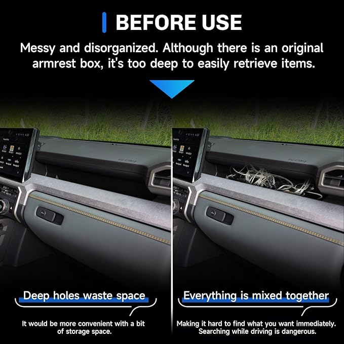 SXCY 5PCS for 2025 2026 Toyota 4Runner Accessories [Armrest Organizer + Front&Rear Cupholder + Door Side Tray + Passenger Side Tray] for 2025 Toyota 4Runner 2025 6th Gen 4Runner Console Acccessories