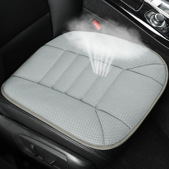 Mesh Car Seat Cushion for Driving, Summer Cooling Breathable 3D Air Car Seat Pad for SUV Pickup Truck Or Office Chair (Light Gray)