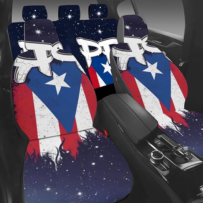 5 Pcs Premium Blue Flag Car Seat Cover, Breathable & Washable Car Seat Covers Full Sets, Fashionable Printed Seat Covers for Cars Interior, Universal Fit for Most Cars, Sedan, Truck, SUV