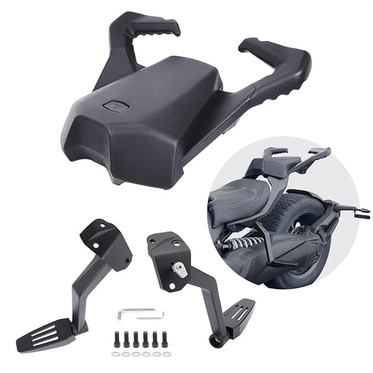 Rear Passenger Seat, Soft Seat Pad with Grap Handles with Right and Left Side Passenger Footpeg Kit fits for Can-Am Ryker Ryker 600 900 (MAX Mount 219400800 Required)