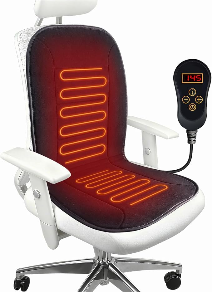 MAXCOM Heated Seat Cushion for Office Chair - Heating Pad for Back, Lumbar, Hip, Thigh with 7 Temp Levels & Auto Shutoff - Warm Gift for Winter