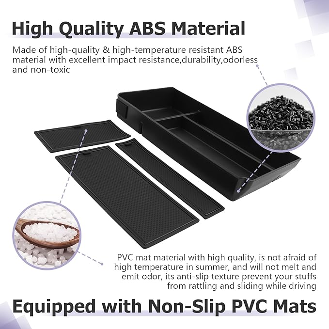 LUWU Center Console Organizer Compatible with 2019-2025 Benz G-Class G550/G580/AMG G63/G500/G350/W463/W464/G-wagen Accessories Armrest Console Storage Box Insert Tray ABS Material Coin Container Black