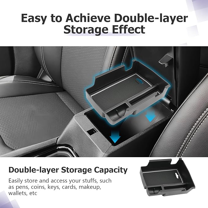 LUWU Center Console Organizer Compatible with Jeep Compass 2021-2026/Dodge Hornet 2023-2026 Accessories Armrest Console Storage Box Insert Tray ABS Material Coin Container White