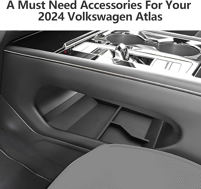 LUWU for 2024 Atlas Center Console Organizer 2024 Atlas VW Armrest Storage Armrest Organizer Insert Tray 2024 VW Atlas Lower Console Organizer Storage Tray 2024 VW Atlas Accessories
