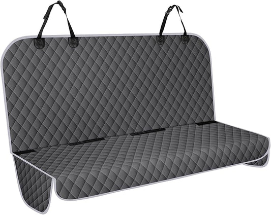 Backseat Cover for Dogs, Waterproof and Non-Slip Pet Bench Seat Covers, Car Seat Protector for Back Seat, Universal Size Rear Car Seat Cover Fits Cars, Trucks and SUVs, M-Charcoal Grey&Grey