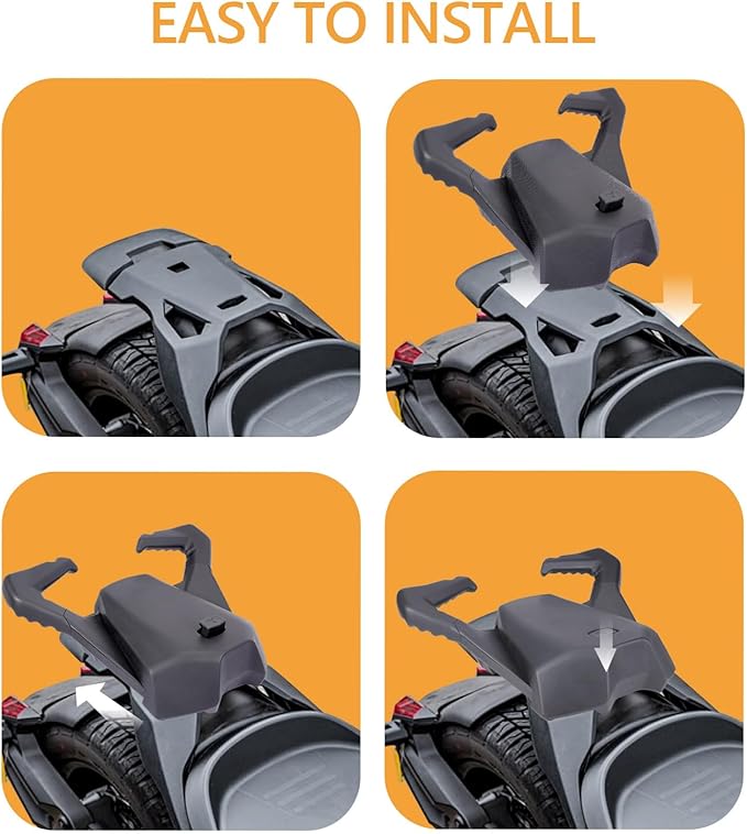 Rear Passenger Seat, Soft Seat Pad with Grap Handles with Right and Left Side Passenger Footpeg Kit fits for Can-Am Ryker Ryker 600 900 (MAX Mount 219400800 Required)