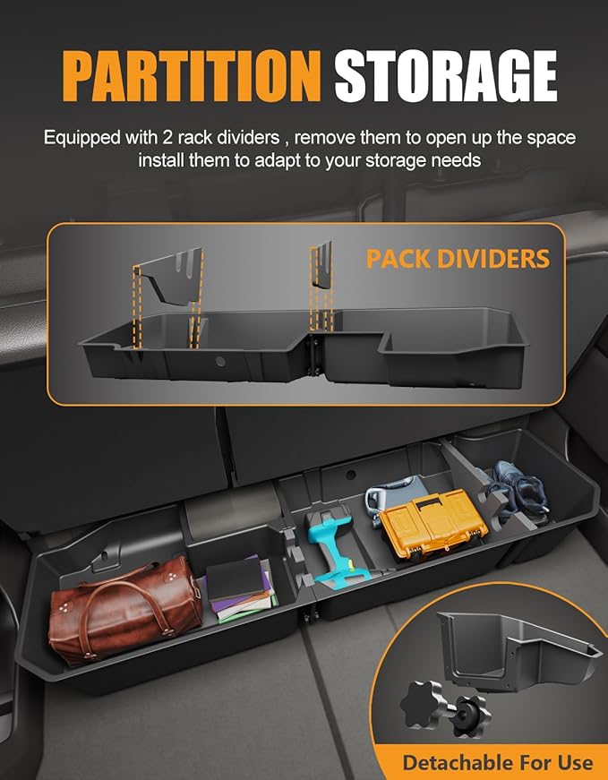 KINGGERI Under Seat Storage Boxes (Compatible with 2019-2026 Chevy Chevrolet Silverado 1500/GMC Sierra 1500, 2020-2026 Silverado/Sierra 2500HD/3500HD)