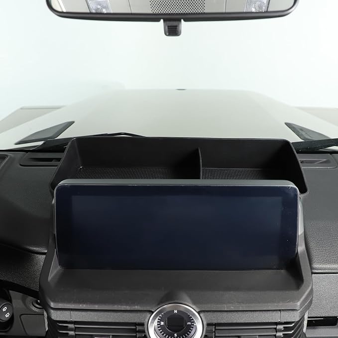 Center Console Dash Organizer for INEOS Grenadier 2020-2025 Accessories, Dashboard Organizer Tray, Navigation Screen Rear Stroage Tray, Dash Panel Insert Behind Screen Silicone Stroage Pallet (Black)