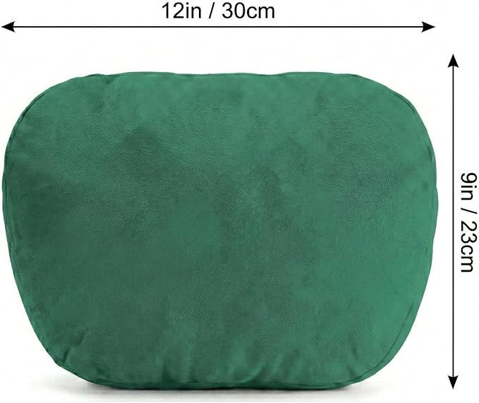 2PCS Car Pillow for Car Neck Pillow for Driving Seat Lumbar Support Soft Cushion with Extra Filling Accessories Back Support for Travel Nap and Trips Sleeping (Green, Head)