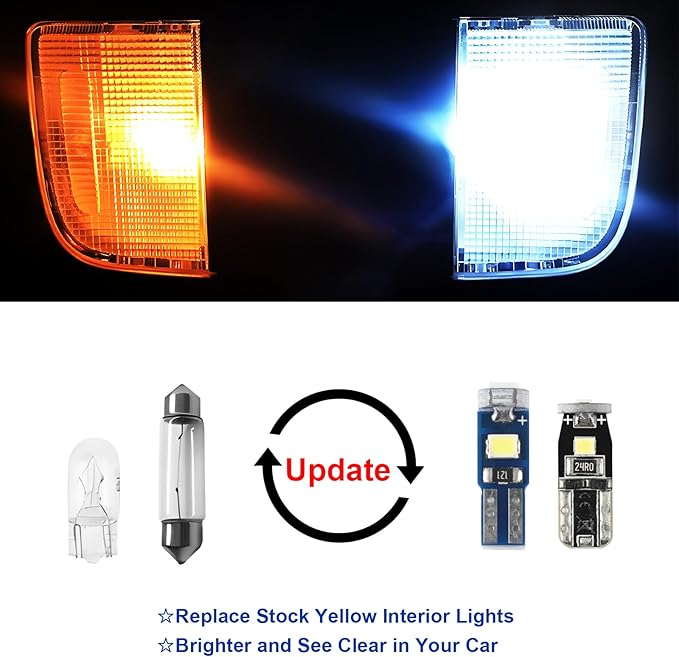 EASY EAGLE Super Bright LED Car Interior Lights, 6000k White Bulbs Kit for 2007-2019 2020 2021 Toyota Tundra with Install Tool（18 pcs）