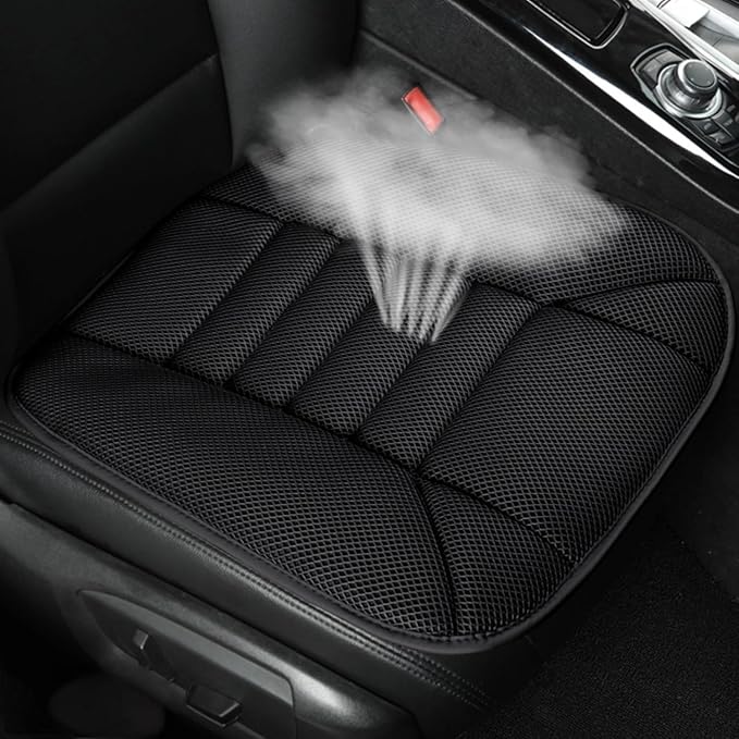 Mesh Car Seat Cushion for Driving, Summer Cooling Breathable 3D Air Car Seat Pad for SUV Pickup Truck Or Office Chair (Black)