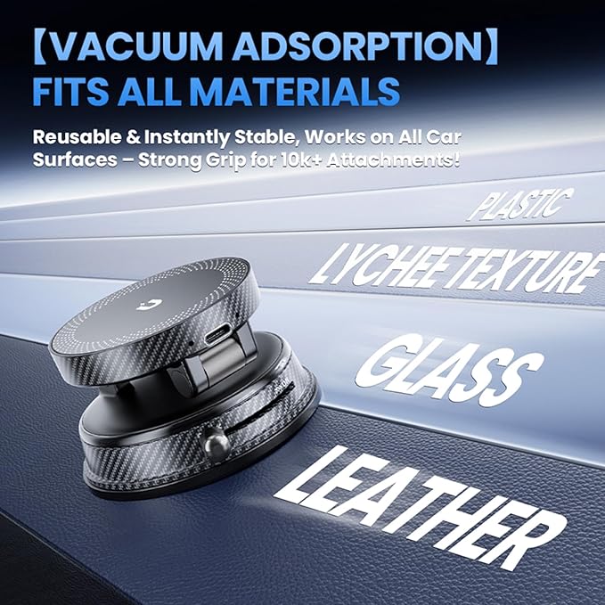 360° Adjustable Radio Magnetic Suction Phone Holder for iPhone 17 Pro Max, 16, 15, 14, 13, 12, Air Plus & More | Perfect for Cars, Kitchens, Bedrooms, Gyms & Other Locations | Strong & Stable