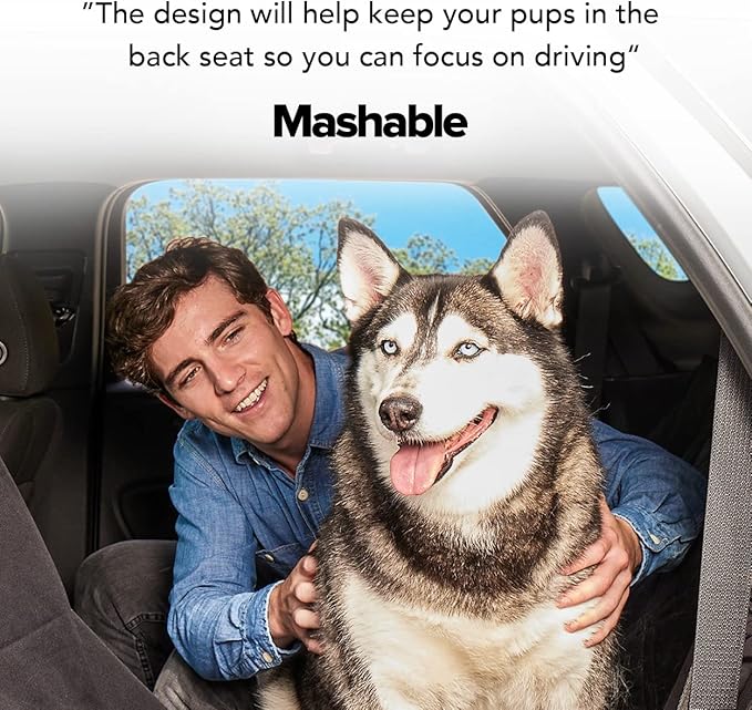 Meadowlark Dog Car Seat Cover, X-Large Heavy Duty Pet Seat Cover for Back Seat, Extra Padded Non-Slip Dog Hammock, Water-Resistant Back Seat Protector for Cars Trucks and SUVs (64” W x 60" L)