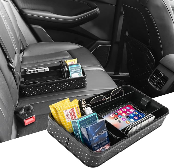 Car Storage & Organizers,Armrest Phone Holder Tray Center Console Organizer, Auto Multi-role Storage Box,Vehicle Dashboard Tray,Car Interior Caddy for Key,Sunglass,Wallets