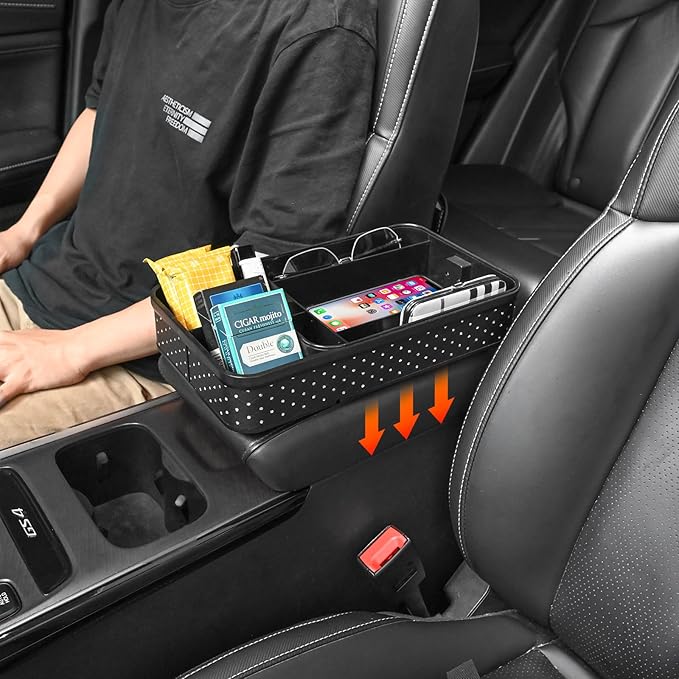 Car Storage & Organizers,Armrest Phone Holder Tray Center Console Organizer, Auto Multi-role Storage Box,Vehicle Dashboard Tray,Car Interior Caddy for Key,Sunglass,Wallets