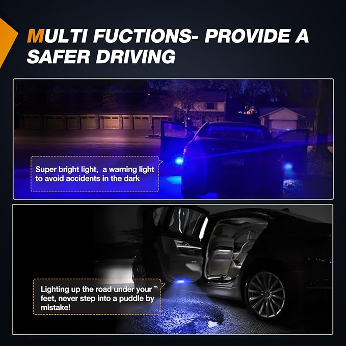 Nilight 2PCS LED Interior Door Panel Light Courtesy Warning Lights Blue Beam Plug and Play for Toyota Avalon Sienna Venza Camry Prius 4Runner Lexus IS ES GS LS RX GX LX Subaru BRZ