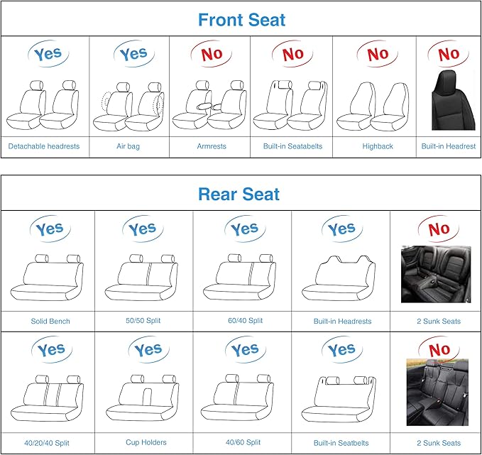 AOOG Fuzzy Car Seat Covers, Heated Bench Back Cushion Protector for Cars SUV Trucks(Front Pair,Grey)