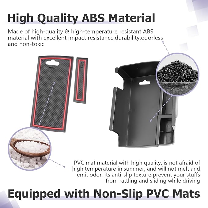 LUWU Center Console Organizer Compatible with Jeep Compass 2021-2026/Dodge Hornet 2023-2026 Accessories Armrest Console Storage Box Insert Tray ABS Material Coin Container Red