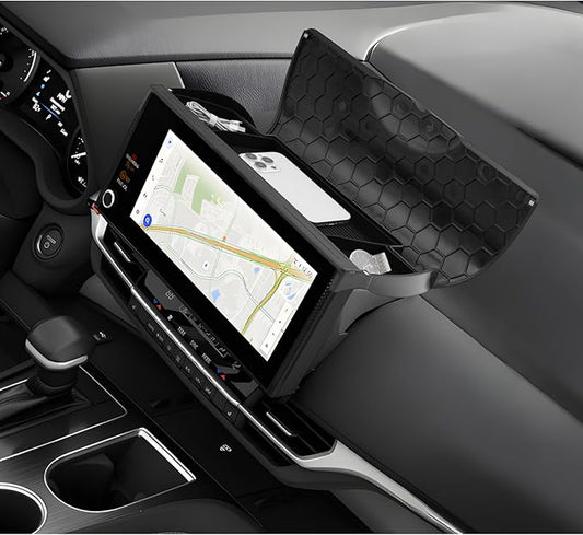 LUWU [New 2026 Sienna Accessories Dashboard Storage Tray Compatible with 2025 2026 Toyota Sienna Accessories Behind Screen Organizer Display Box Dash Tray w/Lid (ONLY for 12.3-INCH Screen)