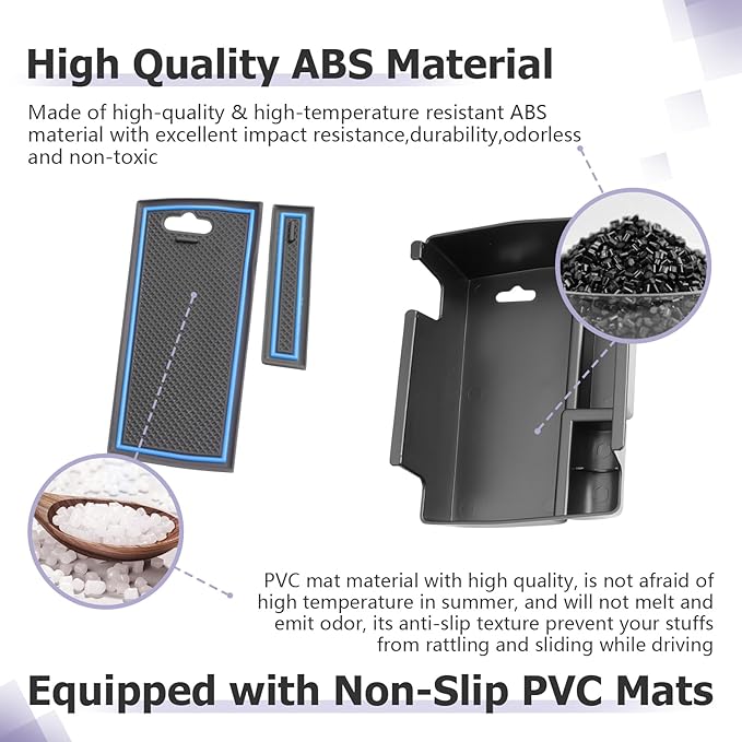 LUWU Center Console Organizer Compatible with Jeep Compass 2021-2026/Dodge Hornet 2023-2026 Accessories Armrest Console Storage Box Insert Tray ABS Material Coin Container Blue