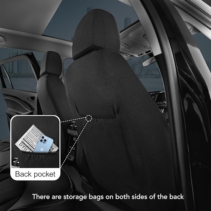 PIC AUTO Car Seat Cover – Silver & Beige Leather with Breathable Mesh Seat Cover for Cars, Stylish Two-Tone Leather Front Seat Covers, Universal Fit, Durable for SUV, Truck, Sedan, Vehicles