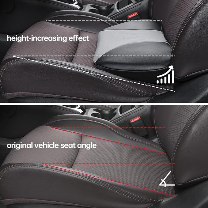 1p Memory Foam Lumbar Support Pillow for car Lower Back Pain Relief - Back Cushion for Driving, Chair Support for Car-Office Chair（Black&Grey）