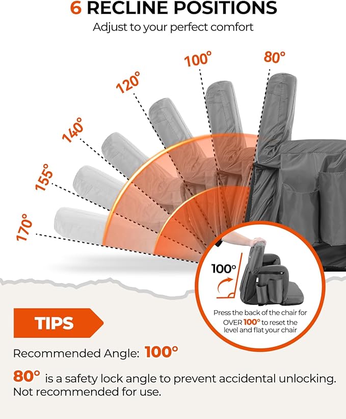 Sportneer Stadium Seats with Back Support: 2.5'' Thick Comfy Cushion 6 Adjustable Angle Bleacher Seat with Armrest - 2 Large Pockets, 2 Cup Holders Stadium Chair for Sport Events Concerts Parks